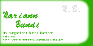 mariann bundi business card